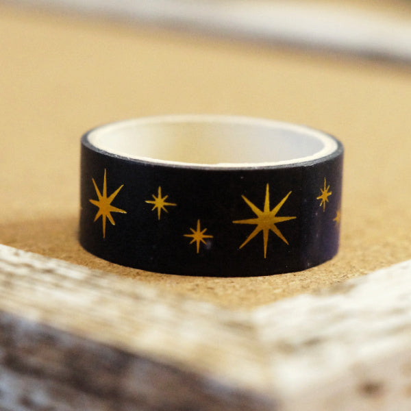 Foiled Night Sky Washi Tape, Atomic Star Pattern