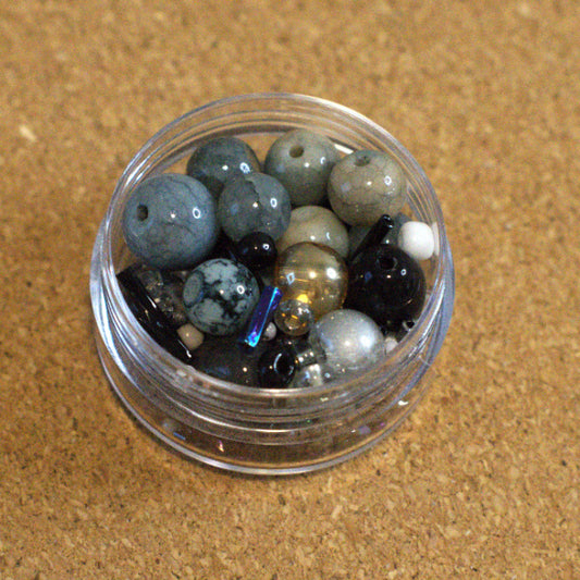 Ink & Stone Glass Bead Mix, Moody Neutral Beads