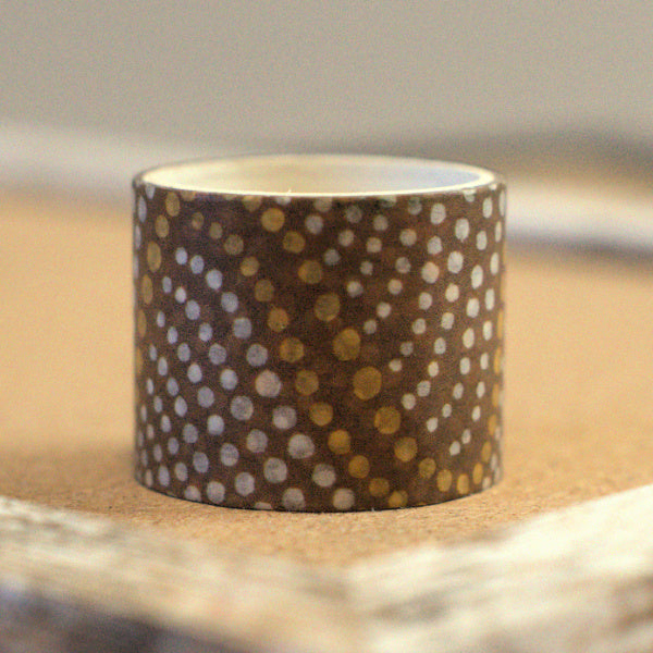 Earth Dot Washi Tape – 30mm - Neutral Pattern for Journaling & Paper Crafts