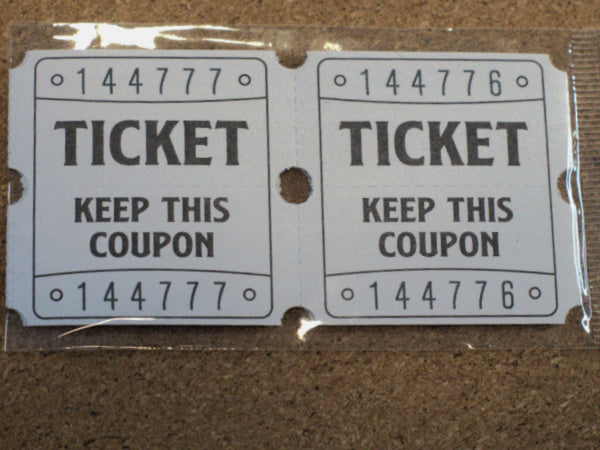 Grey Double Raffle Tickets, Set of 10