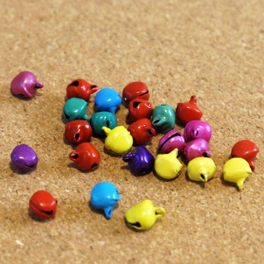 Color Pop Mini Jingle Bells, 6mm, Set of 20 Mixed Colors