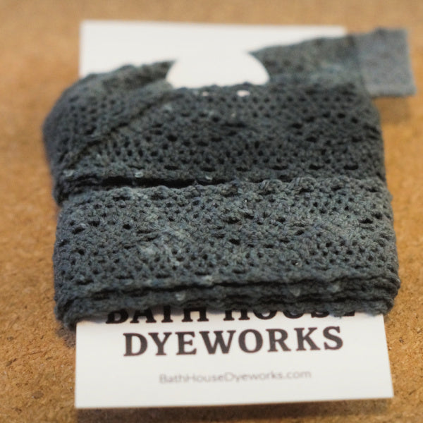 Hand-Dyed Cotton Lace Trim – Pine Green - 1 in x 1 yd