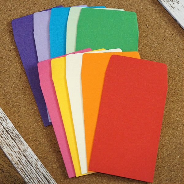 Mini Rainbow Envelopes, Set of 10 Real Gummed Miniature Envelopes