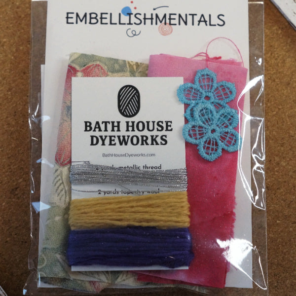Fabric Collage Sampler Pack, OOAK Textile Bits for Stitching, Journaling & Mischief