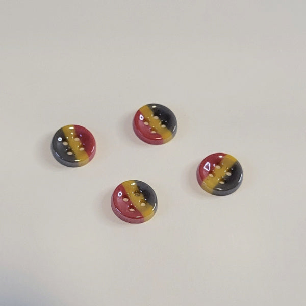 Tri Tone Porcelain Buttons – 4 Pack – 12mm Round