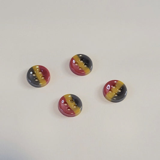 Tri Tone Porcelain Buttons – 4 Pack – 12mm Round