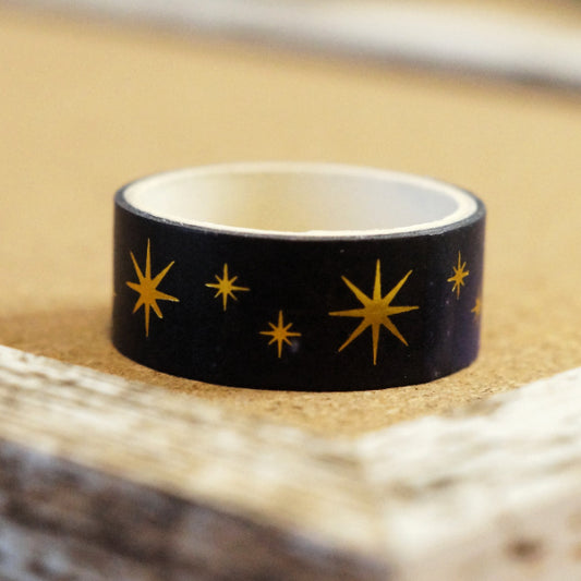 Foiled Night Sky Washi Tape, Atomic Star Pattern
