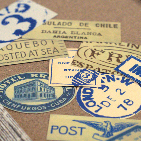 Vintage Postal Ephemera Sticker Pack - Set of 10 Vinyl Stickers