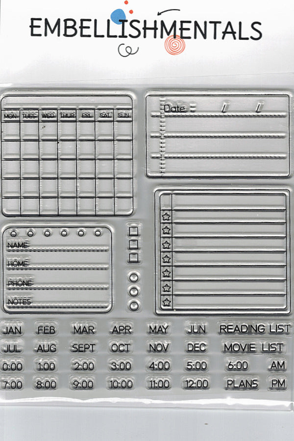 Plan & Repeat Clear Stamp Set, 36 Piece Bullet Journal & Calendar Builder
