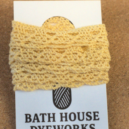 Hand-Dyed Cotton Lace Trim – Butter Yellow - 1/2 in x 1 yd