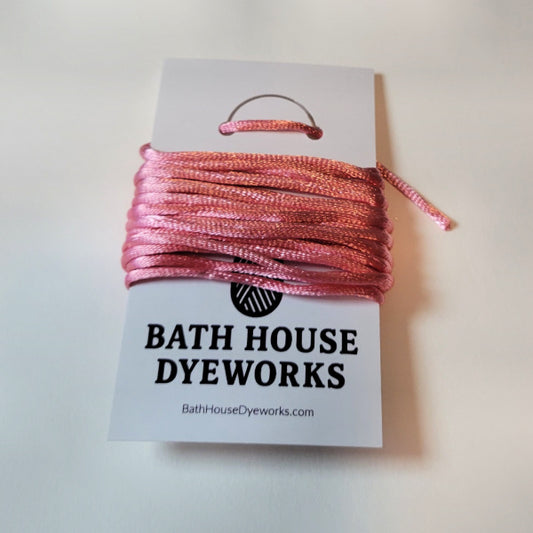 Camelia Pink Hand-Dyed Rattail Cord – Bath House Dyeworks – 2 Yards