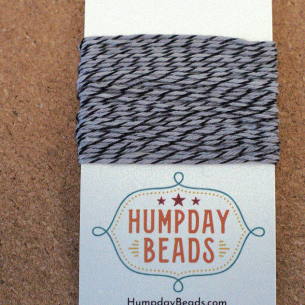 Hand-Dyed Cotton Baker’s Twine, Dove Grey, 5 Yards