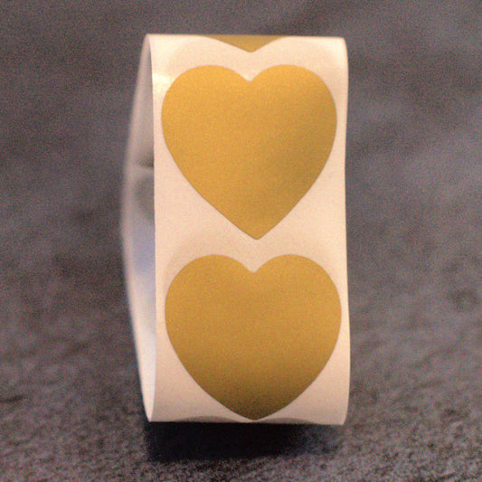 Gold Heart Scratch Off Stickers – 1 Inch – Pack of 15