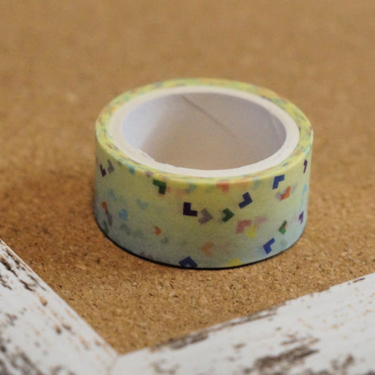 Pixel Heart Confetti Washi Tape – Green Ombre – Playful Pattern