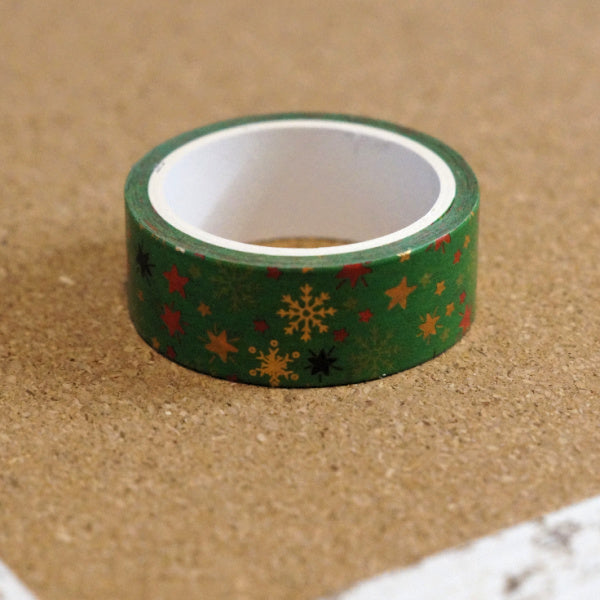 Holiday Magic Green Snowflake Washi Tape