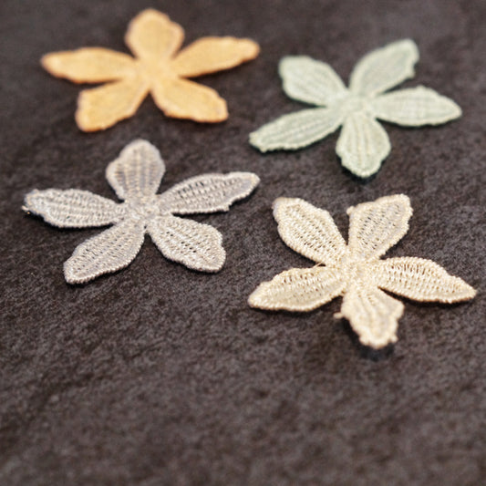 Hand-Dyed Lace Flower Motifs – Set M for Slow Stitch & Mixed Media