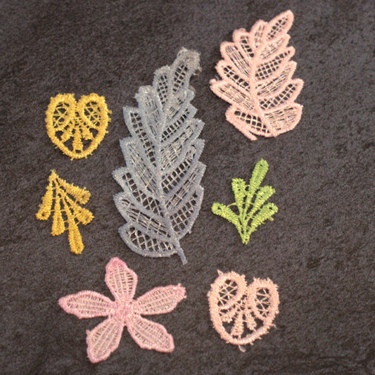 Hand-Dyed Lace Mixed Motifs – Set F for Slow Stitch & Mixed Media