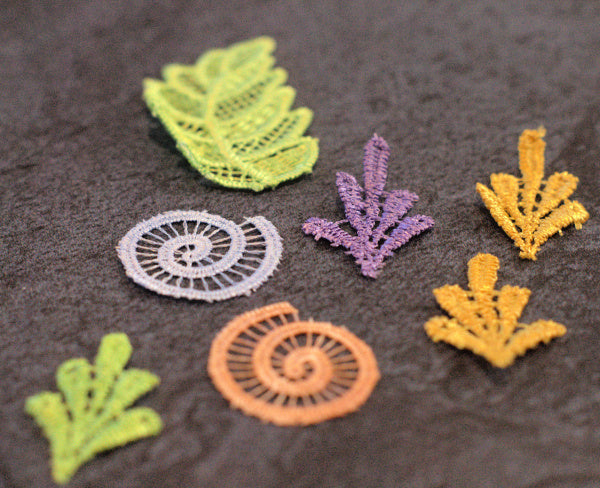 Hand-Dyed Lace Mixed Motifs – Set A for Collage & Slow Stitch