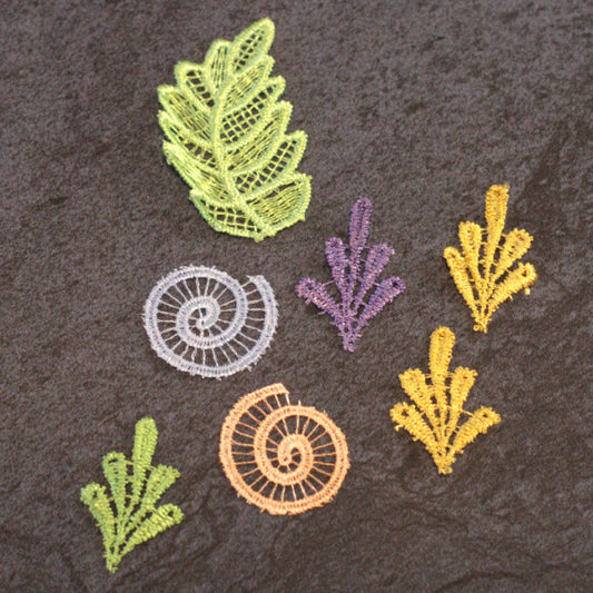 Hand-Dyed Lace Mixed Motifs – Set A for Collage & Slow Stitch