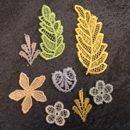 Hand-Dyed Lace Mixed Motifs – Set J for Slow Stitch & Mixed Media