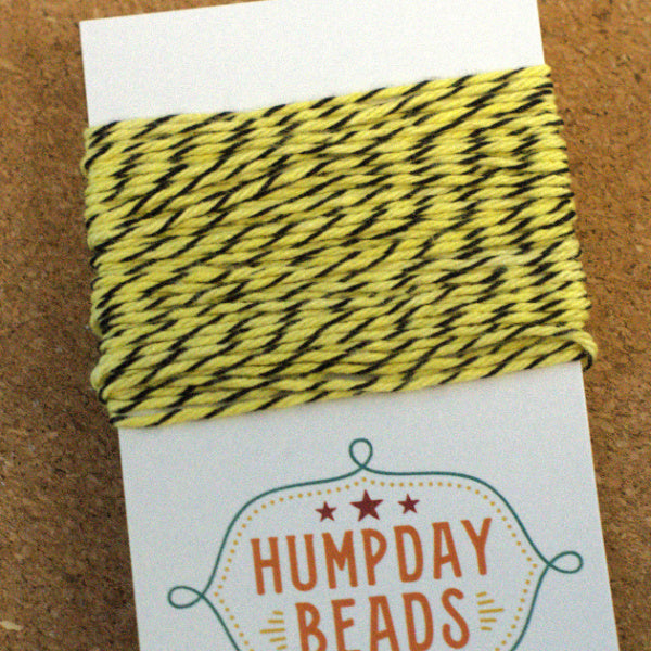 Hand-Dyed Cotton Baker’s Twine, Lemon Yellow, 5 Yards