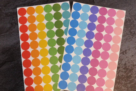 Semi Gloss Multicolor 1 Inch Dot Circle Stickers