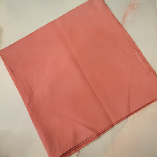 OOAK Hand-Dyed Bamboo Blend Fabric | Soft Coral | 20” x 40”