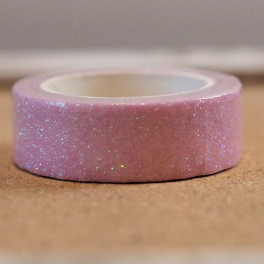Lilac Purple Pastel Sparkle Glitter Washi Tape - 15mm x 2m