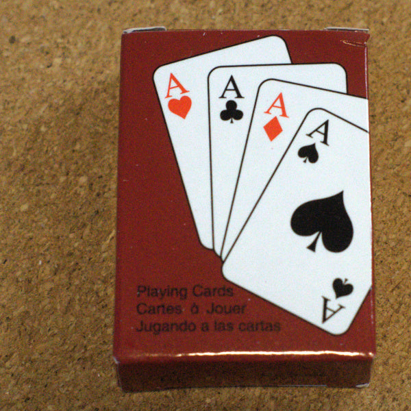 Mini Playing Card Deck, Red Box, Approx 1.5 inches