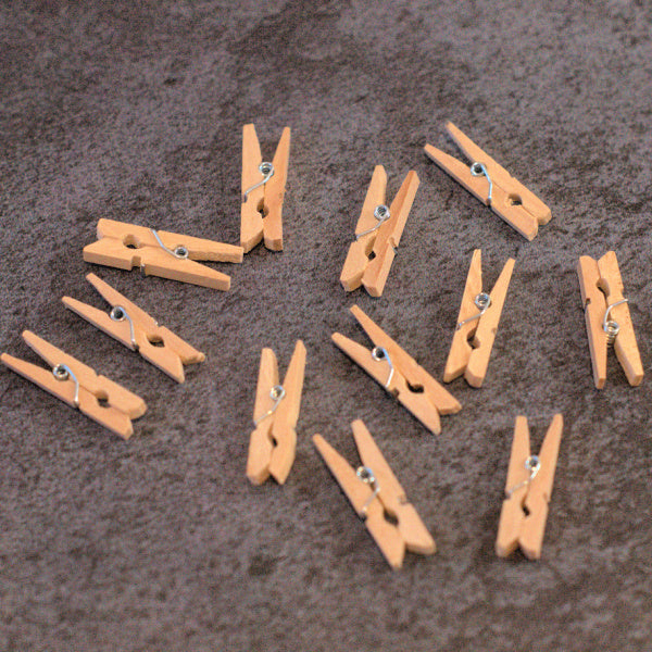 Mini Natural Wood Clothespins – 1 Inch – Set of 12