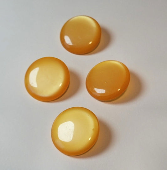 Vintage Lucite Round Button, Butterscotch Moonglow, 2 inch