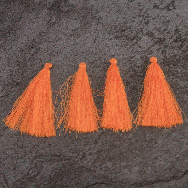 Orange Silky Thread Tassels – 2 ¾" Long – Set of 4