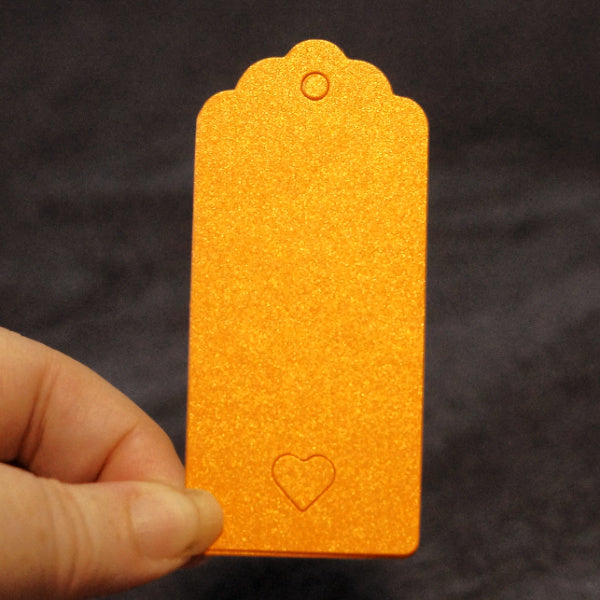 Lagoon Blue Shimmer Heart Cutout Tags, Junk Journal & Mixed Media Tags