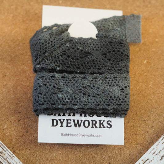 Hand-Dyed Cotton Lace Trim – Pine Green - 1 in x 1 yd