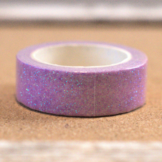 Purple Pastel Sparkle Glitter Washi Tape - 15mm x 2m