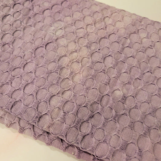 OOAK Hand-Dyed Cotton Fabric | Bubble-Textured Lavender | 14” x 40”