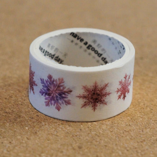 Purple Snowflake Washi Tape, 20mm wide, 2 Meters