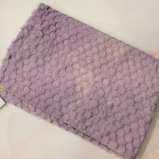 OOAK Hand-Dyed Cotton Fabric | Bubble-Textured Lavender | 14” x 40”