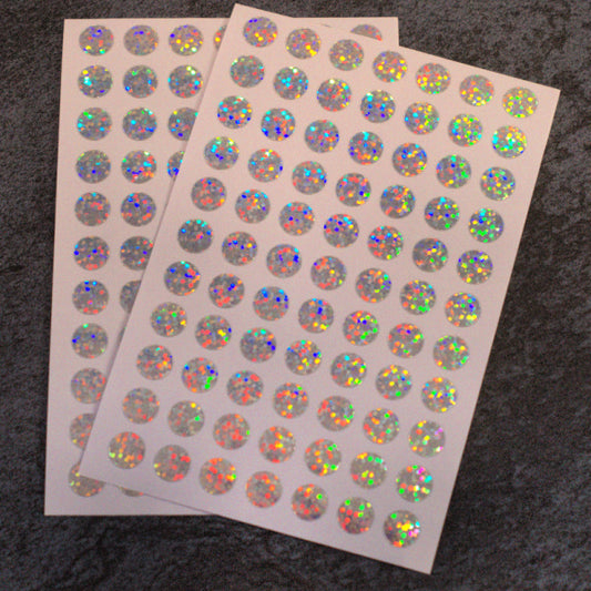 Silver Mini Holographic Dot Stickers