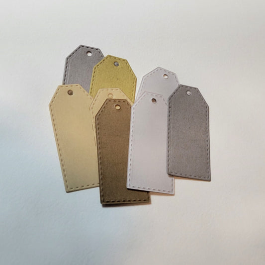 Kraft Blend Small Luggage Tag Die Cuts, Stitched Edge, 8pc
