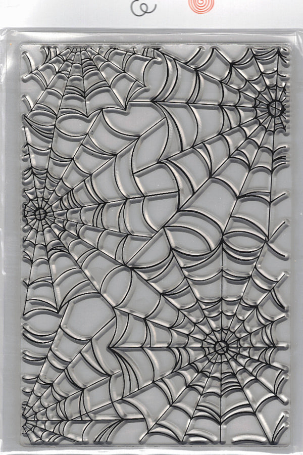 Spiderweb Background Stamp – Creepy Cobweb Cling Stamp for Halloween Crafts