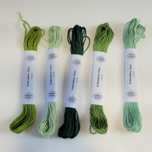Fresh Greens Embroidery Floss Set - 5 Skeins