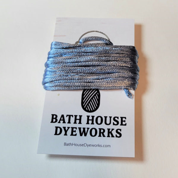 Steel Blue Hand-Dyed Rattail Cord – Bath House Dyeworks – 2 Yards