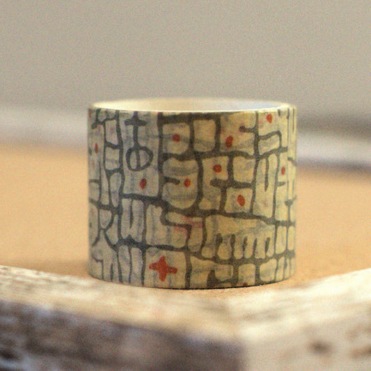 Aged Crackle Washi Tape – 30mm -  Neutral Pattern for Journaling & Paper Crafts