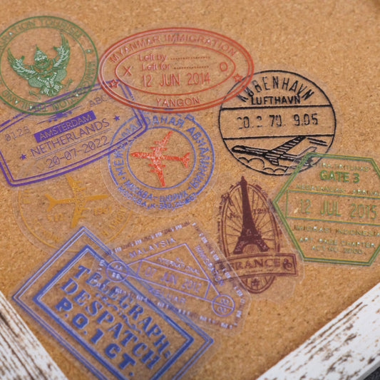 Vintage Travel Stamp PET Stickers – Transparent Passport & Ephemera Style Stickers