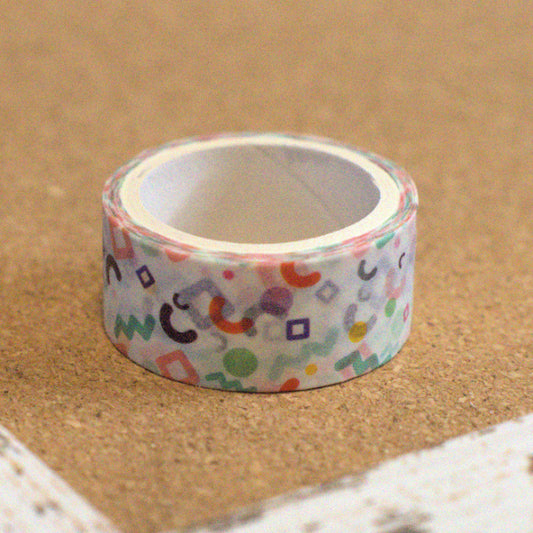Confetti Shapes Washi Tape – White – Playful Pattern