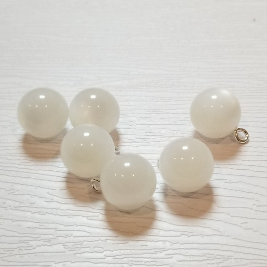 Handmade Vintage Lucite Round Pendant — Creamy White Moonglow