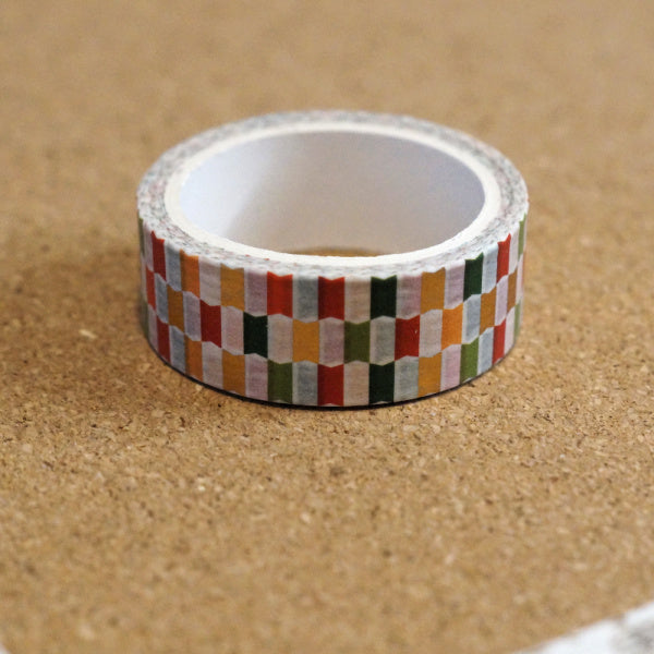 Holiday Checkerboard Washi Tape, Red, Green, Mustard & Gold
